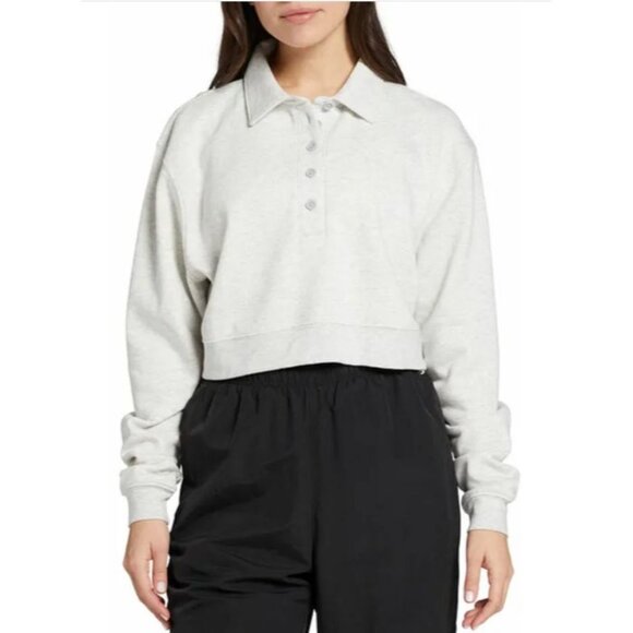 DSG Twitch Alison  Women's Favorite Fleece Collared Cropped Sweater Large NWT - Picture 4 of 11